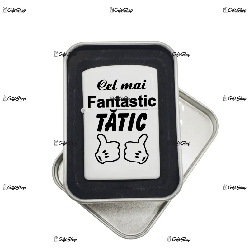 Cel mai fantastic tatic, bricheta metalica gravata laser cu mesaj